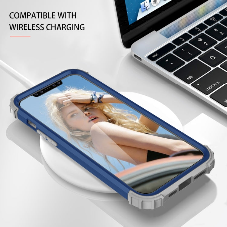For iPhone 12 / 12 Pro PC+ Silicone Three-piece Anti-drop Mobile Phone Protective Back Cover