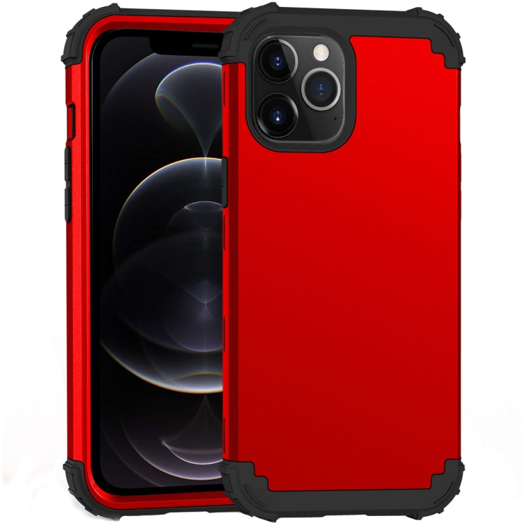 For iPhone 12 / 12 Pro PC+ Silicone Three-piece Anti-drop Mobile Phone Protective Back Cover