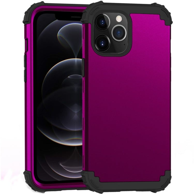 For iPhone 12 / 12 Pro PC+ Silicone Three-piece Anti-drop Mobile Phone Protective Back Cover