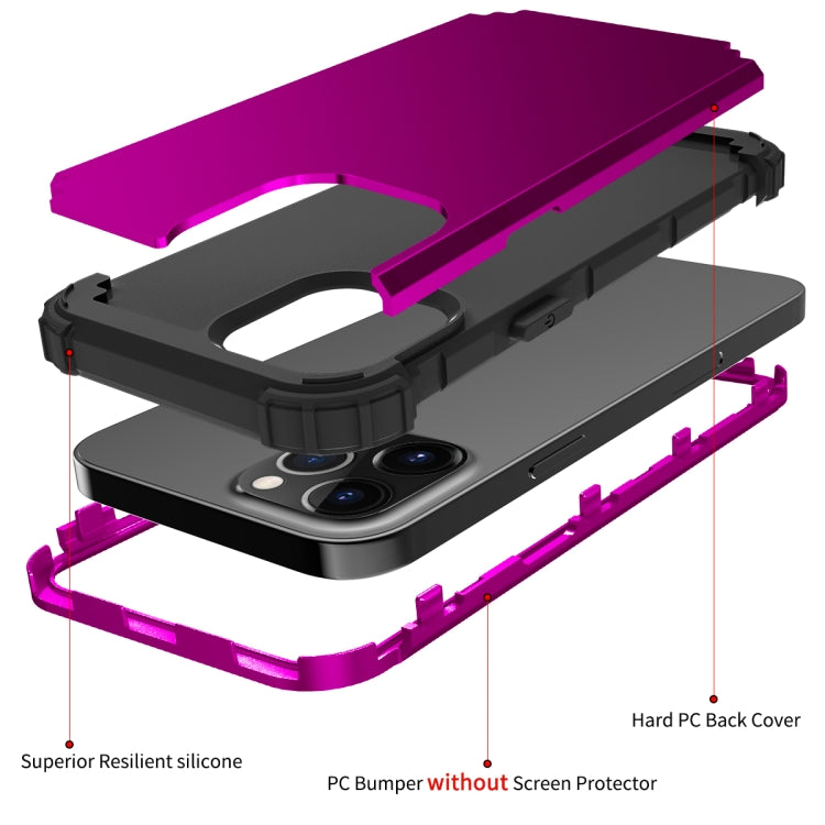 For iPhone 12 / 12 Pro PC+ Silicone Three-piece Anti-drop Mobile Phone Protective Back Cover