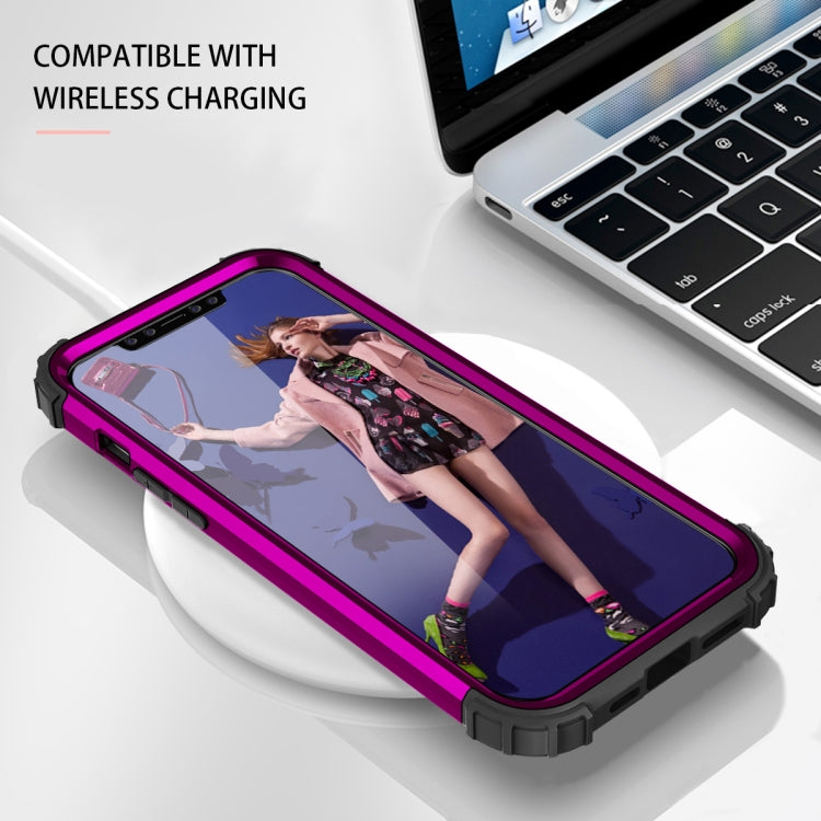 For iPhone 12 / 12 Pro PC+ Silicone Three-piece Anti-drop Mobile Phone Protective Back Cover