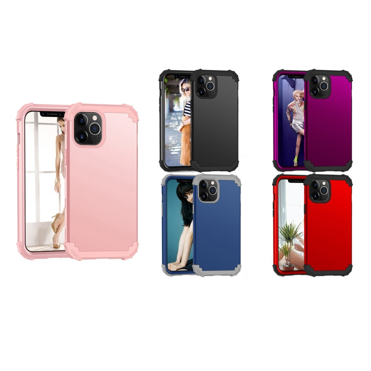For iPhone 12 / 12 Pro PC+ Silicone Three-piece Anti-drop Mobile Phone Protective Back Cover
