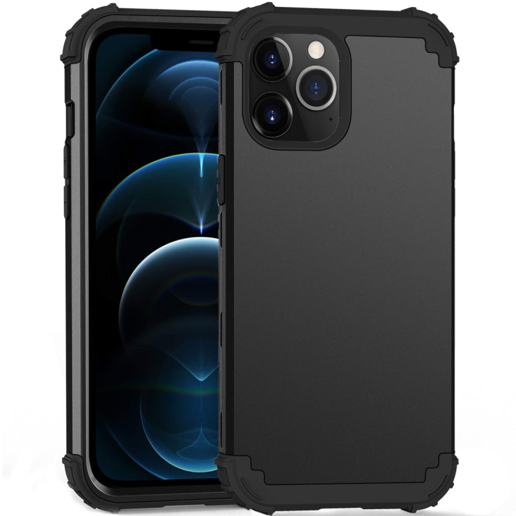For iPhone 12 Pro Max PC+ Silicone Three-piece Anti-drop Mobile Phone Protective Back Cover