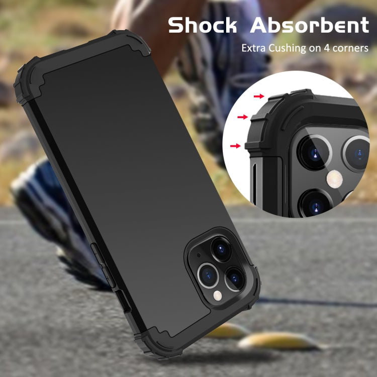 For iPhone 12 Pro Max PC+ Silicone Three-piece Anti-drop Mobile Phone Protective Back Cover