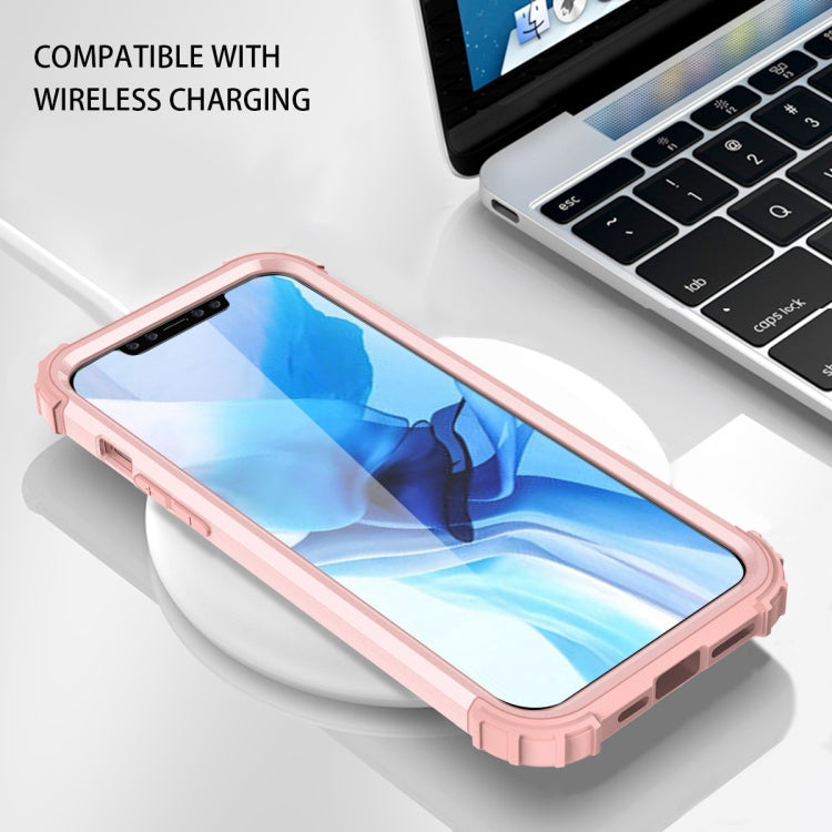 For iPhone 12 Pro Max PC+ Silicone Three-piece Anti-drop Mobile Phone Protective Back Cover