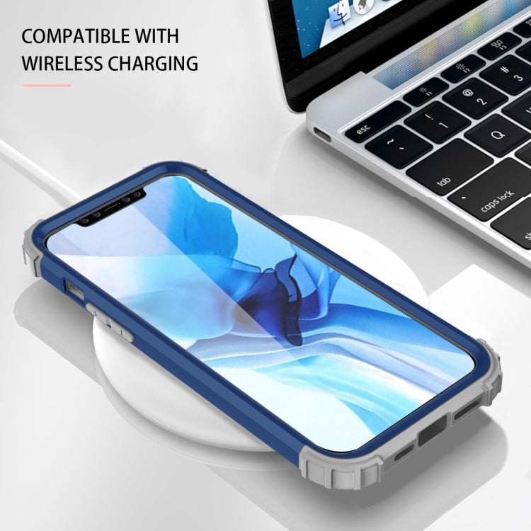For iPhone 12 Pro Max PC+ Silicone Three-piece Anti-drop Mobile Phone Protective Back Cover