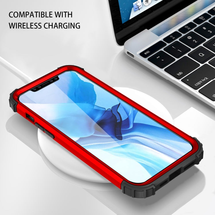 For iPhone 12 Pro Max PC+ Silicone Three-piece Anti-drop Mobile Phone Protective Back Cover