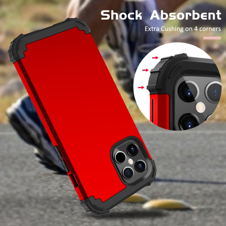 For iPhone 12 Pro Max PC+ Silicone Three-piece Anti-drop Mobile Phone Protective Back Cover