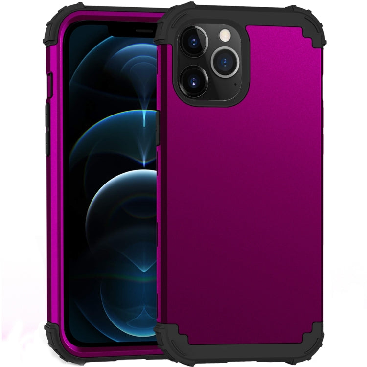 For iPhone 12 Pro Max PC+ Silicone Three-piece Anti-drop Mobile Phone Protective Back Cover