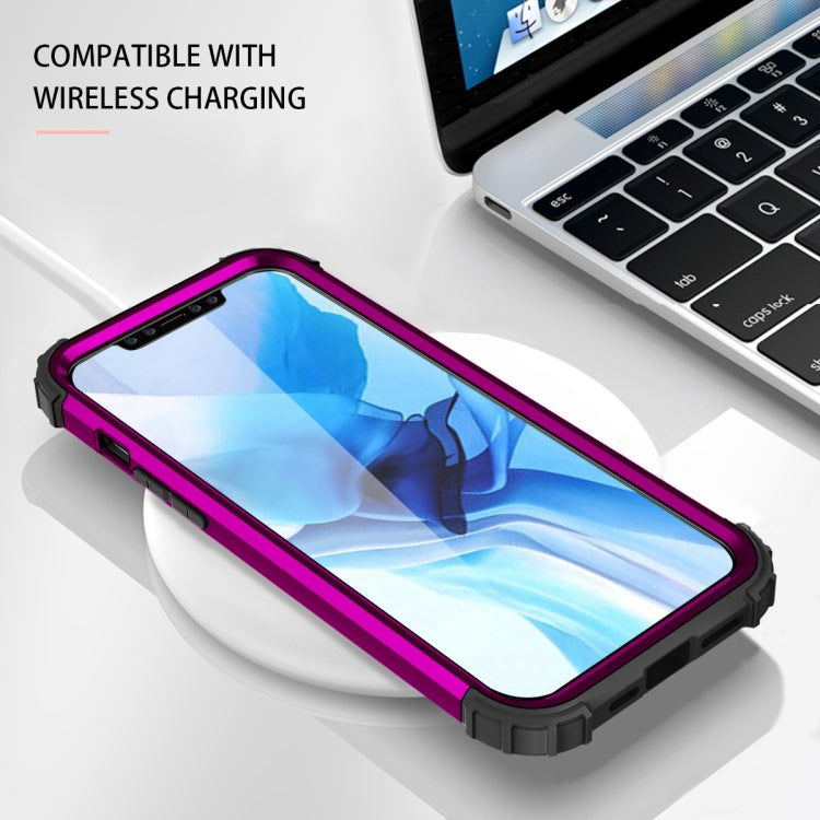 For iPhone 12 Pro Max PC+ Silicone Three-piece Anti-drop Mobile Phone Protective Back Cover