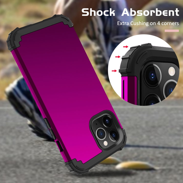 For iPhone 12 Pro Max PC+ Silicone Three-piece Anti-drop Mobile Phone Protective Back Cover