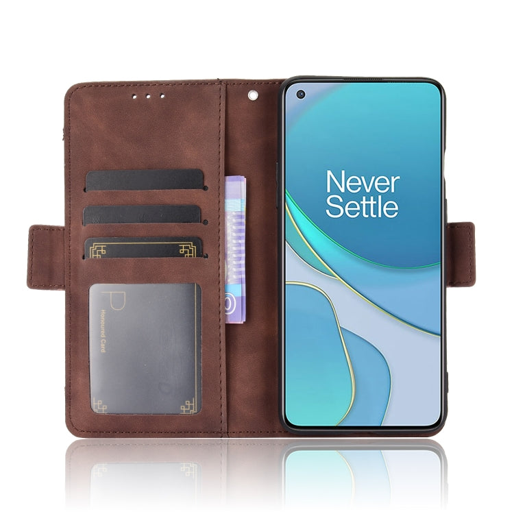 For OnePlus 8T Wallet Style Skin Feel Calf Pattern Leather Case with Separate Card Slot