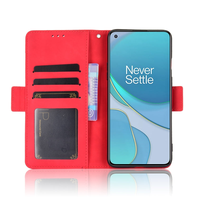 For OnePlus 8T Wallet Style Skin Feel Calf Pattern Leather Case with Separate Card Slot