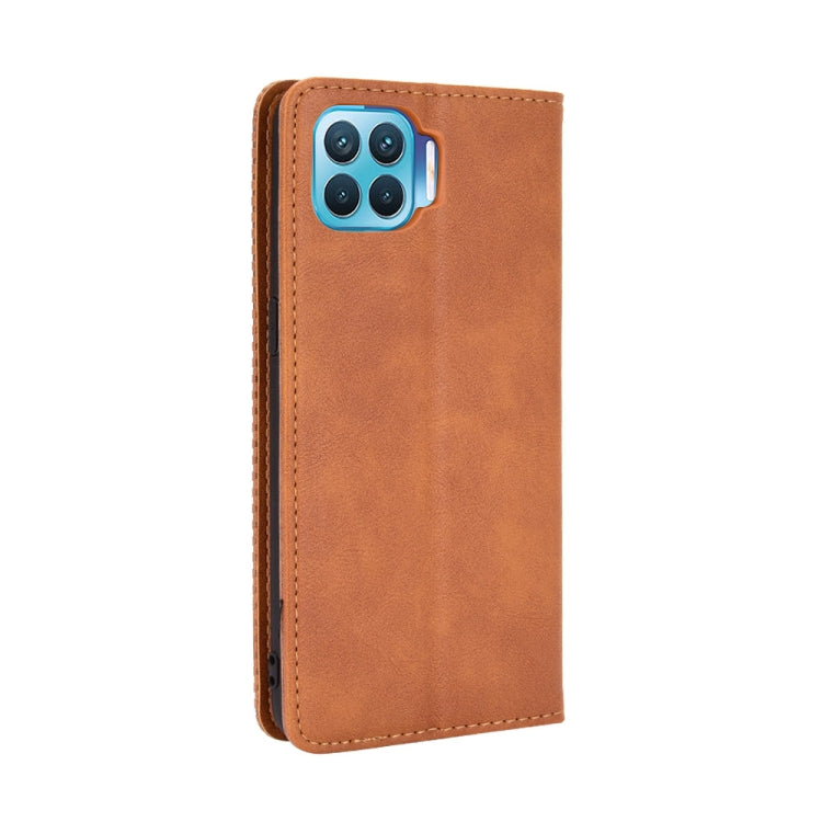 For OPPO F17 Pro / A93 / Reno4 Lite Magnetic Buckle Retro Crazy Horse Texture Horizontal Flip Leather Case with Holder & Card Slots & Photo Frame