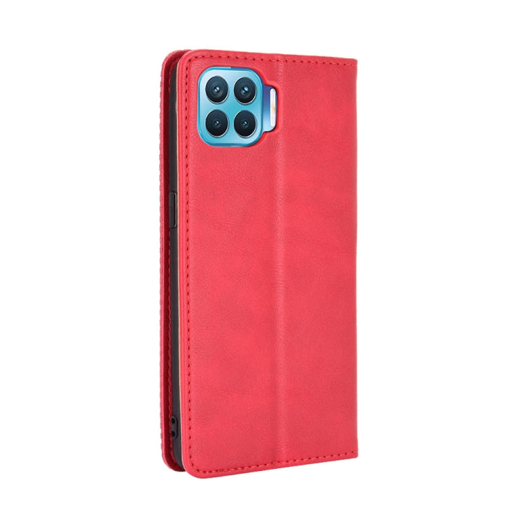 For OPPO F17 Pro / A93 / Reno4 Lite Magnetic Buckle Retro Crazy Horse Texture Horizontal Flip Leather Case with Holder & Card Slots & Photo Frame