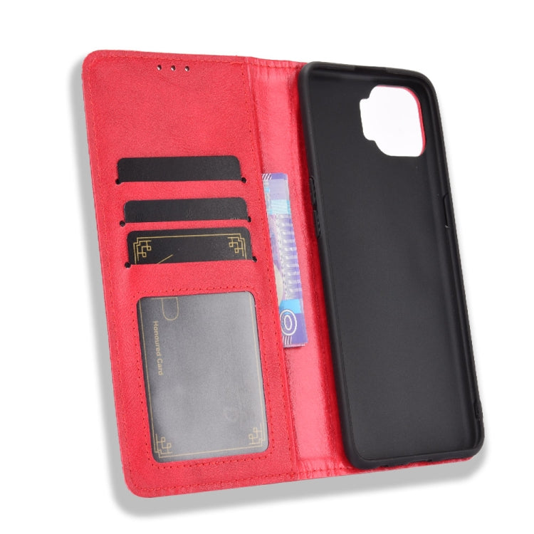 For OPPO F17 Pro / A93 / Reno4 Lite Magnetic Buckle Retro Crazy Horse Texture Horizontal Flip Leather Case with Holder & Card Slots & Photo Frame