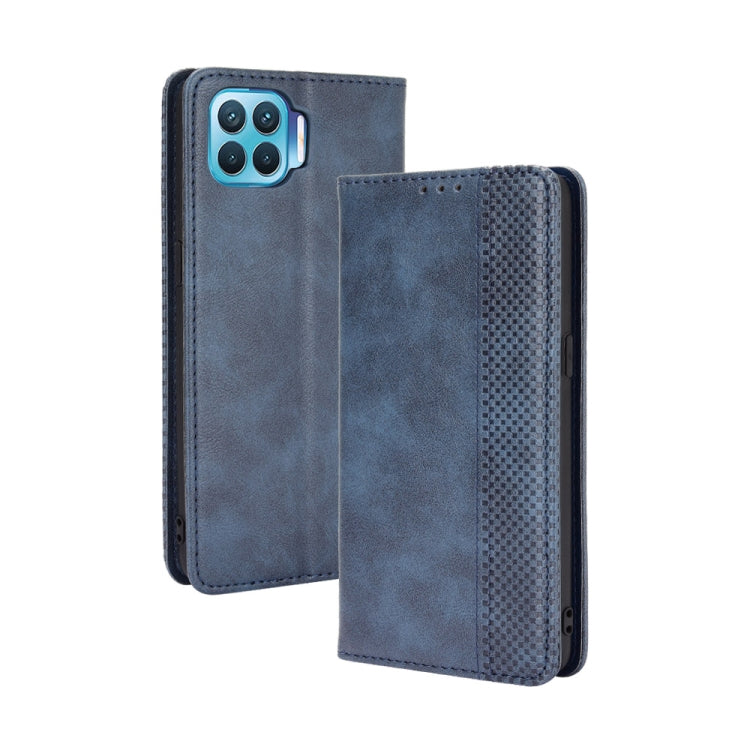 For OPPO F17 Pro / A93 / Reno4 Lite Magnetic Buckle Retro Crazy Horse Texture Horizontal Flip Leather Case with Holder & Card Slots & Photo Frame