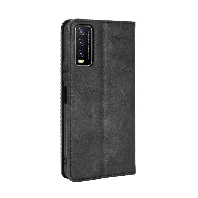 For vivo Y20/ Y20i Magnetic Buckle Retro Crazy Horse Texture Horizontal Flip Leather Case  , with Holder & Card Slots & Photo Frame