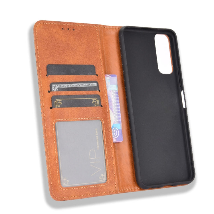 For vivo Y20/ Y20i Magnetic Buckle Retro Crazy Horse Texture Horizontal Flip Leather Case  , with Holder & Card Slots & Photo Frame