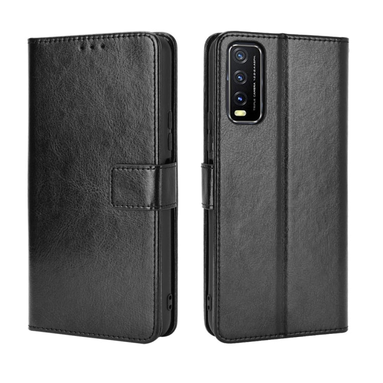 For VIVO Y20 2020/ Y20i  Retro Crazy Horse Texture Horizontal Flip Leather Case , with Holder & Card Slots & Photo Frame