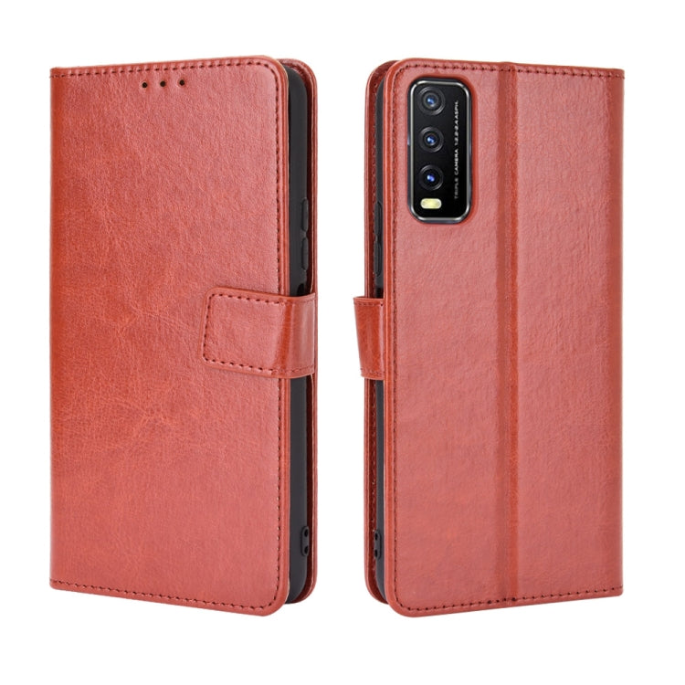 For VIVO Y20 2020/ Y20i  Retro Crazy Horse Texture Horizontal Flip Leather Case , with Holder & Card Slots & Photo Frame