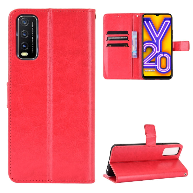 For VIVO Y20 2020/ Y20i  Retro Crazy Horse Texture Horizontal Flip Leather Case , with Holder & Card Slots & Photo Frame