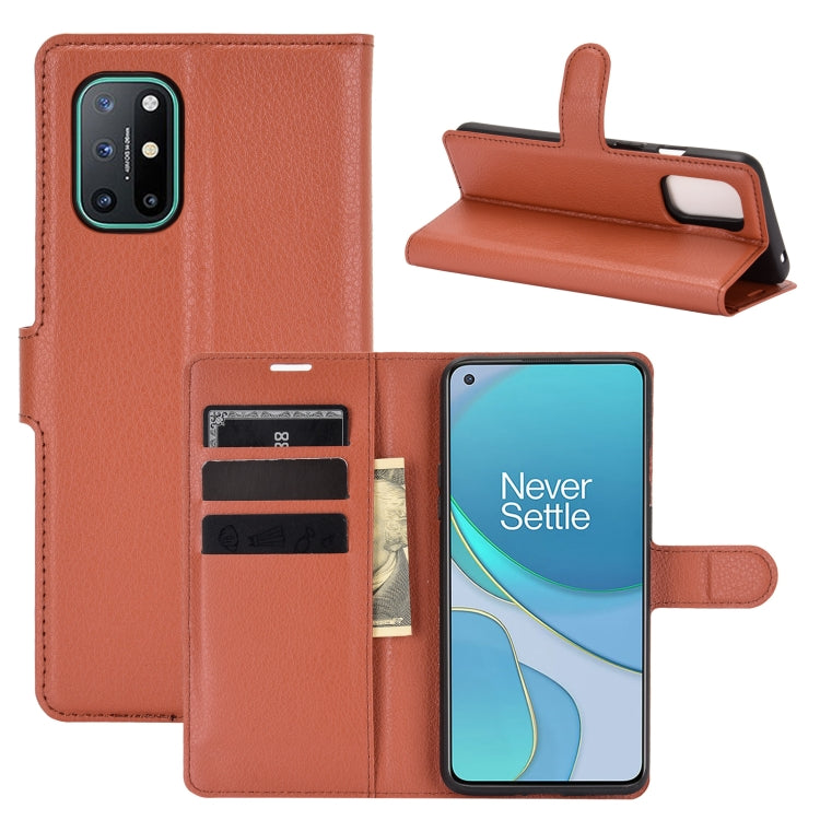 For OnePlus 8T Litchi Texture Horizontal Flip Protective Case with Holder & Card Slots & Wallet