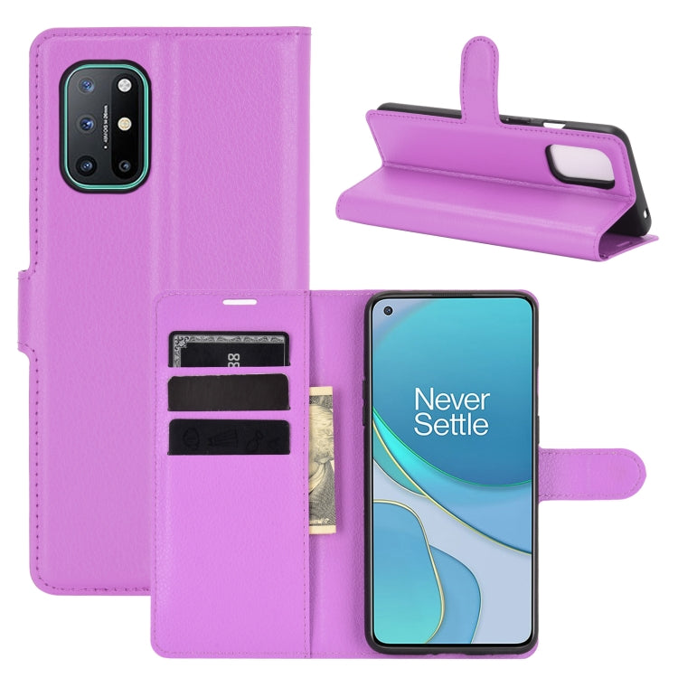 For OnePlus 8T Litchi Texture Horizontal Flip Protective Case with Holder & Card Slots & Wallet