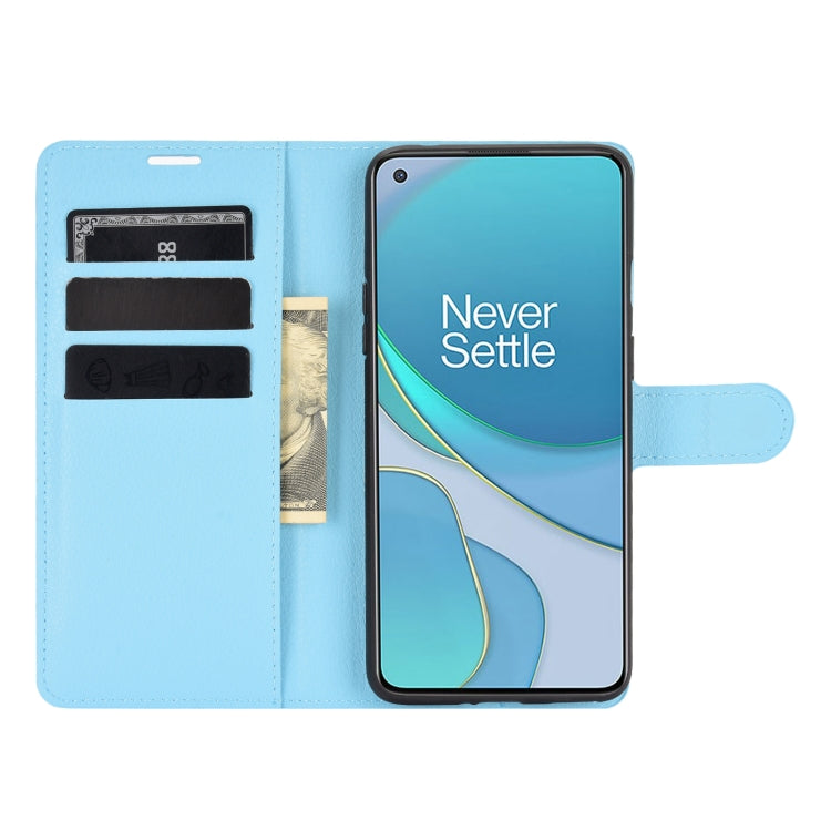 For OnePlus 8T Litchi Texture Horizontal Flip Protective Case with Holder & Card Slots & Wallet