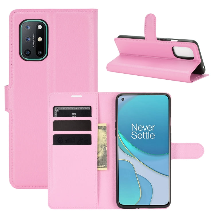 For OnePlus 8T Litchi Texture Horizontal Flip Protective Case with Holder & Card Slots & Wallet
