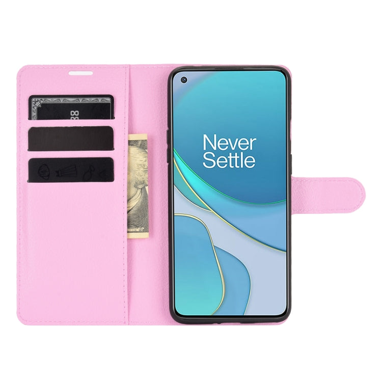 For OnePlus 8T Litchi Texture Horizontal Flip Protective Case with Holder & Card Slots & Wallet