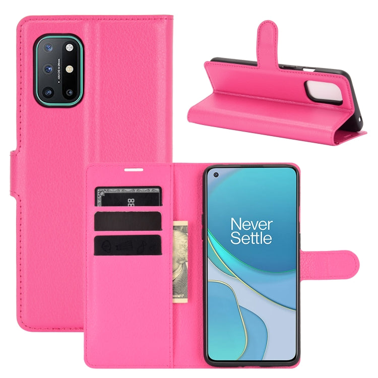 For OnePlus 8T Litchi Texture Horizontal Flip Protective Case with Holder & Card Slots & Wallet