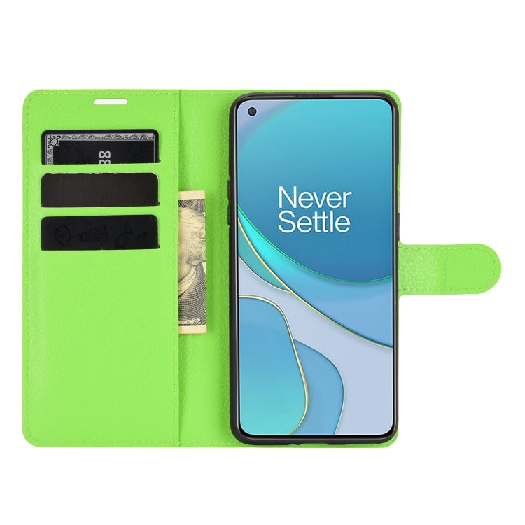 For OnePlus 8T Litchi Texture Horizontal Flip Protective Case with Holder & Card Slots & Wallet