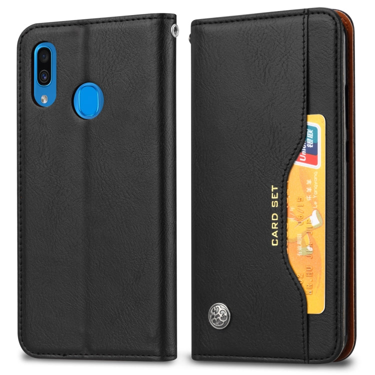 Knead Skin Texture Horizontal Flip Leather Case for Galaxy A60, with Photo Frame & Holder & Card Slots & Wallet