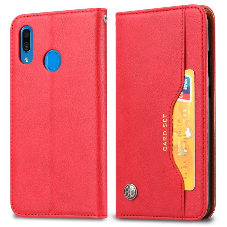 Knead Skin Texture Horizontal Flip Leather Case for Galaxy A60, with Photo Frame & Holder & Card Slots & Wallet