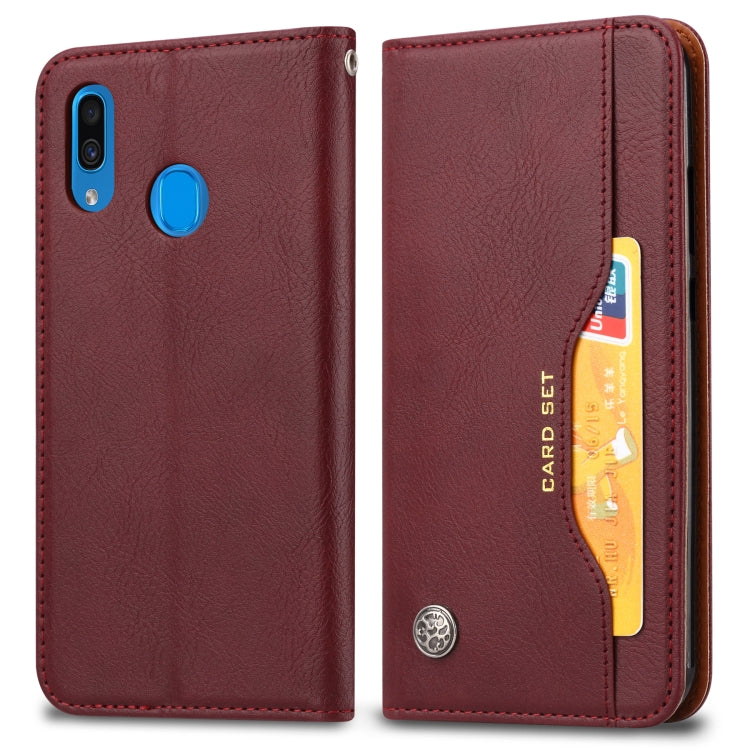 Knead Skin Texture Horizontal Flip Leather Case for Galaxy A60, with Photo Frame & Holder & Card Slots & Wallet