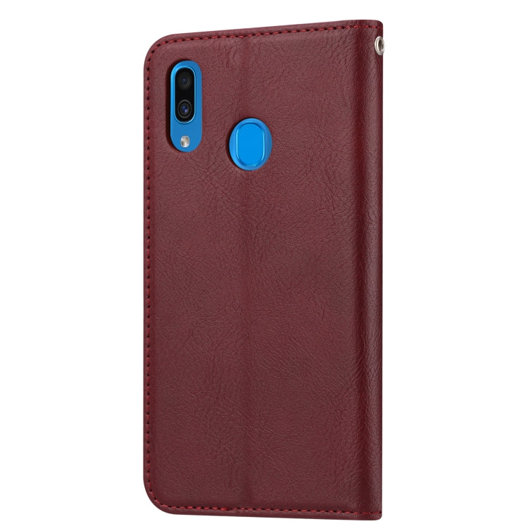 Knead Skin Texture Horizontal Flip Leather Case for Galaxy A60, with Photo Frame & Holder & Card Slots & Wallet