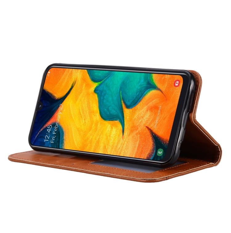 Knead Skin Texture Horizontal Flip Leather Case for Galaxy A60, with Photo Frame & Holder & Card Slots & Wallet