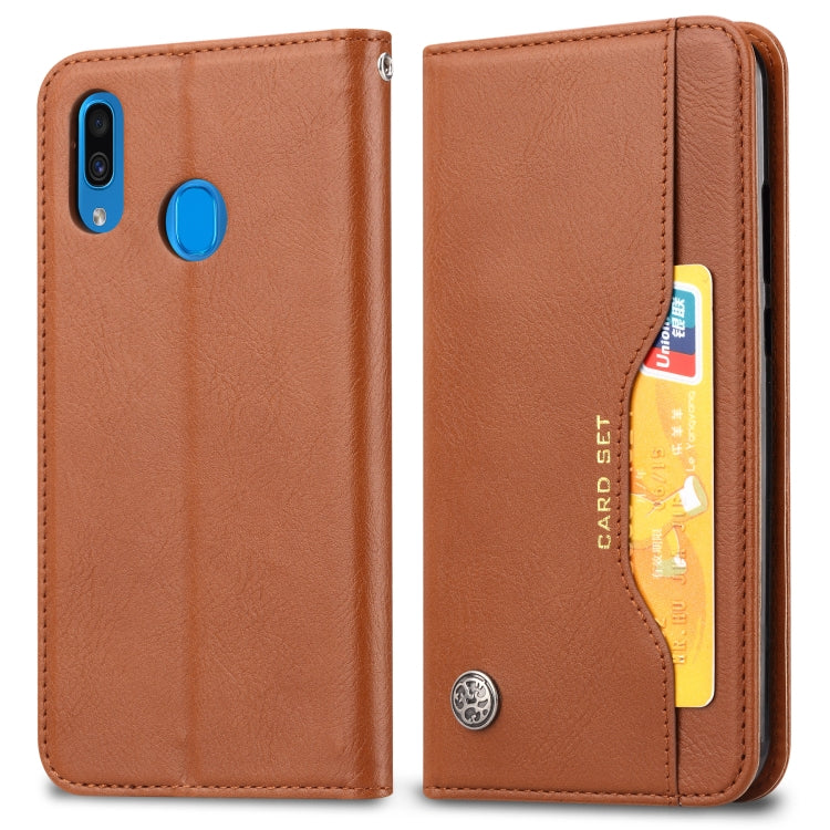 Knead Skin Texture Horizontal Flip Leather Case for Galaxy A60, with Photo Frame & Holder & Card Slots & Wallet