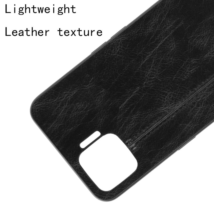 For OPPO F17/A73 Shockproof Sewing Cow Pattern Skin PC + PU + TPU Case