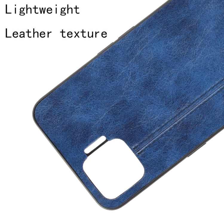 For OPPO F17/A73 Shockproof Sewing Cow Pattern Skin PC + PU + TPU Case