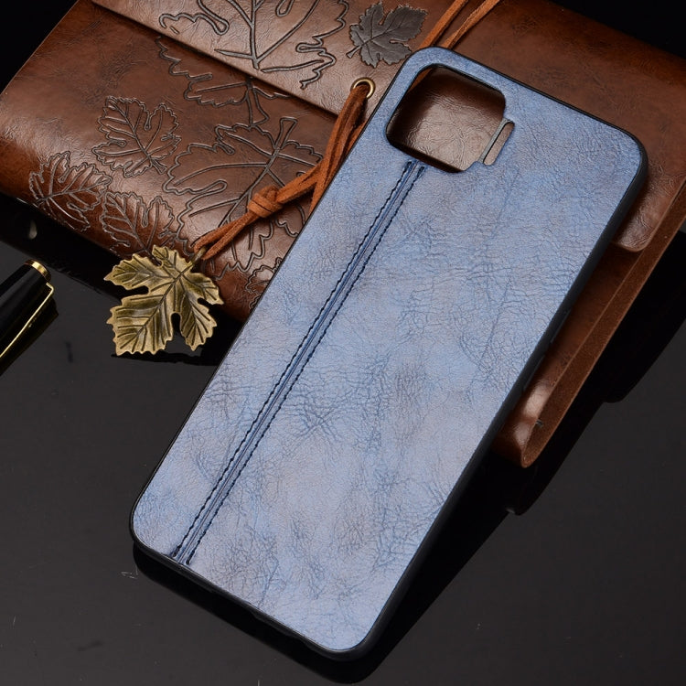 For OPPO F17/A73 Shockproof Sewing Cow Pattern Skin PC + PU + TPU Case