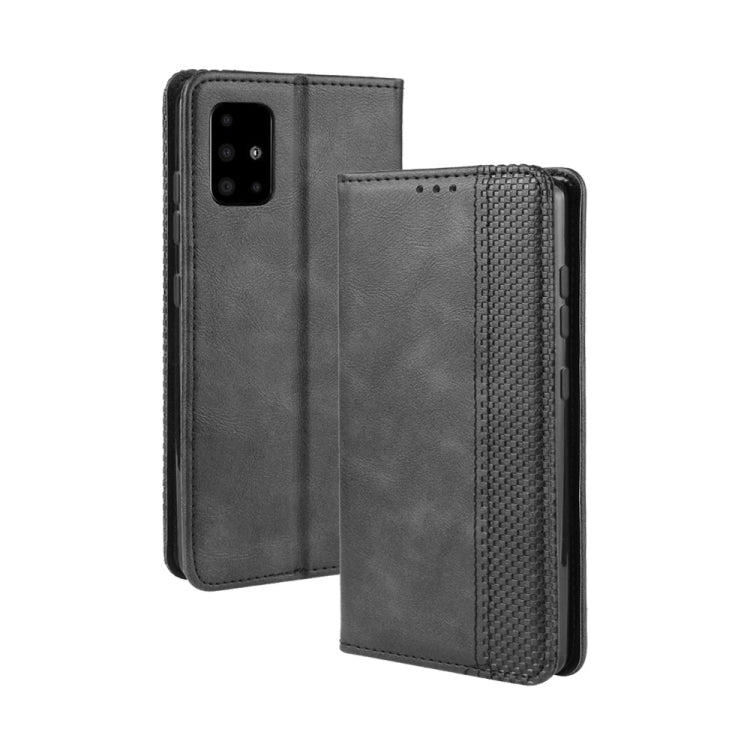 For Samsung Galaxy M51 Magnetic Buckle Retro Crazy Horse Texture Horizontal Flip Leather Case with Holder & Card Slots & Photo Frame