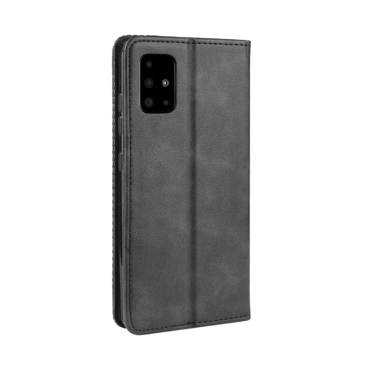 For Samsung Galaxy M51 Magnetic Buckle Retro Crazy Horse Texture Horizontal Flip Leather Case with Holder & Card Slots & Photo Frame