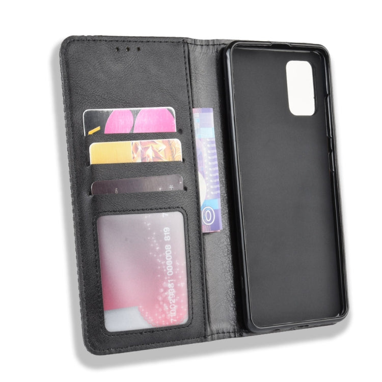For Samsung Galaxy M51 Magnetic Buckle Retro Crazy Horse Texture Horizontal Flip Leather Case with Holder & Card Slots & Photo Frame