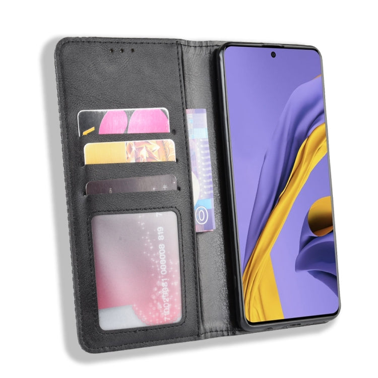 For Samsung Galaxy M51 Magnetic Buckle Retro Crazy Horse Texture Horizontal Flip Leather Case with Holder & Card Slots & Photo Frame