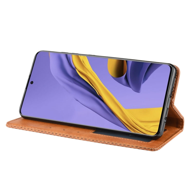 For Samsung Galaxy M51 Magnetic Buckle Retro Crazy Horse Texture Horizontal Flip Leather Case with Holder & Card Slots & Photo Frame