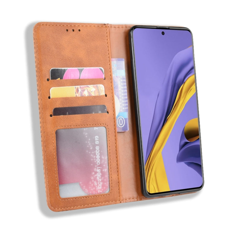For Samsung Galaxy M51 Magnetic Buckle Retro Crazy Horse Texture Horizontal Flip Leather Case with Holder & Card Slots & Photo Frame