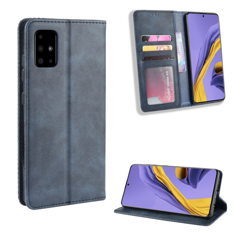 For Samsung Galaxy M51 Magnetic Buckle Retro Crazy Horse Texture Horizontal Flip Leather Case with Holder & Card Slots & Photo Frame