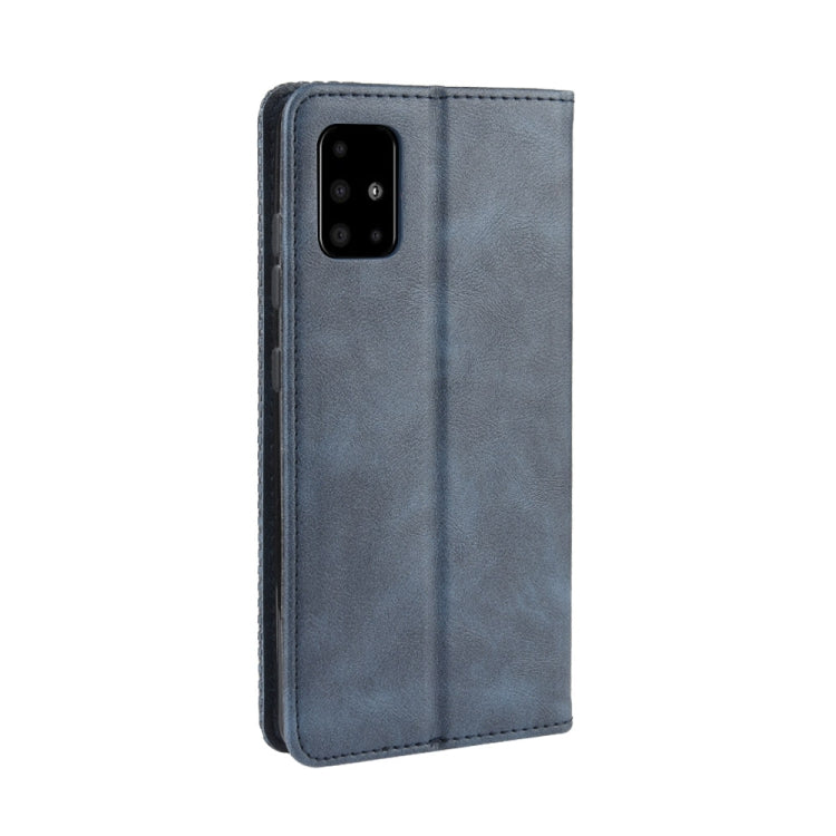 For Samsung Galaxy M51 Magnetic Buckle Retro Crazy Horse Texture Horizontal Flip Leather Case with Holder & Card Slots & Photo Frame